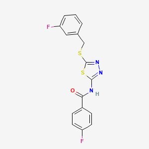 molecular formula C16H11F2N3OS2 B2642136 N-(5-(3-fluorobenzylthio)-1,3,4-thiadiazol-2-yl)-4-fluorobenzamide CAS No. 392303-49-0