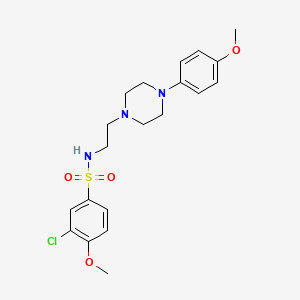 molecular formula C20H26ClN3O4S B2642145 3-chloro-4-methoxy-N-(2-(4-(4-methoxyphenyl)piperazin-1-yl)ethyl)benzenesulfonamide CAS No. 1049390-60-4