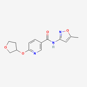 molecular formula C14H15N3O4 B2642148 N-(5-methylisoxazol-3-yl)-6-((tetrahydrofuran-3-yl)oxy)nicotinamide CAS No. 2034312-57-5