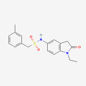 molecular formula C18H20N2O3S B2642150 N-(1-乙基-2-氧代吲哚-5-基)-1-(间甲苯基)甲磺酰胺 CAS No. 921557-85-9
