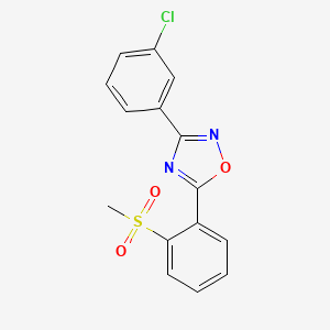molecular formula C15H11ClN2O3S B2642151 3-(3-氯苯基)-5-[2-(甲基磺酰基)苯基]-1,2,4-恶二唑 CAS No. 339015-70-2