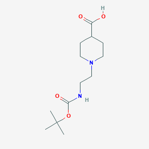 molecular formula C13H24N2O4 B2642153 1-[2-[(2-Methylpropan-2-yl)oxycarbonylamino]ethyl]piperidine-4-carboxylic acid CAS No. 1611481-76-5