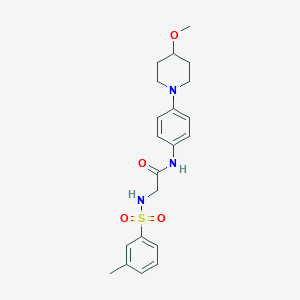molecular formula C21H27N3O4S B2642161 N-(4-(4-methoxypiperidin-1-yl)phenyl)-2-(3-methylphenylsulfonamido)acetamide CAS No. 1797888-97-1