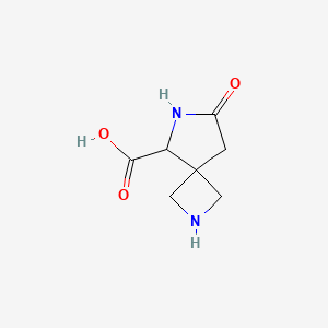 molecular formula C7H10N2O3 B2642169 7-Oxo-2,6-diazaspiro[3.4]octane-5-carboxylic acid CAS No. 2287261-92-9