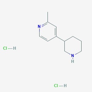 molecular formula C11H18Cl2N2 B2642179 2-Methyl-4-(piperidin-3-yl)pyridine dihydrochloride CAS No. 2230600-82-3