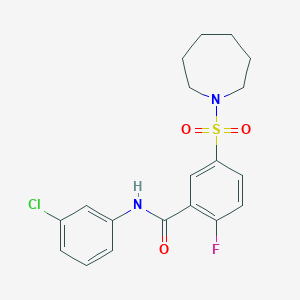 5-(azepan-1-ylsulfonyl)-N-(3-chlorophenyl)-2-fluorobenzamide