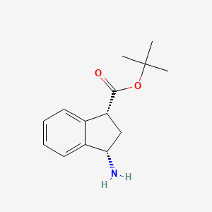 molecular formula C14H19NO2 B2642190 Tert-butyl (1R,3S)-3-amino-2,3-dihydro-1H-indene-1-carboxylate CAS No. 2248342-57-4