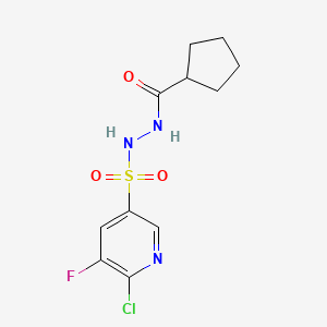 molecular formula C11H13ClFN3O3S B2642194 N'-[(6-chloro-5-fluoropyridin-3-yl)sulfonyl]cyclopentanecarbohydrazide CAS No. 2094726-06-2