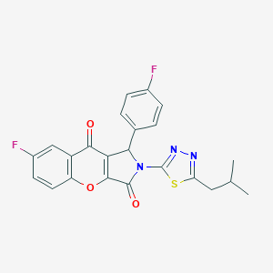 molecular formula C23H17F2N3O3S B264220 7-Fluoro-1-(4-fluorophenyl)-2-(5-isobutyl-1,3,4-thiadiazol-2-yl)-1,2-dihydrochromeno[2,3-c]pyrrole-3,9-dione 