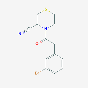 molecular formula C13H13BrN2OS B2642201 4-[2-(3-Bromophenyl)acetyl]thiomorpholine-3-carbonitrile CAS No. 2094839-62-8