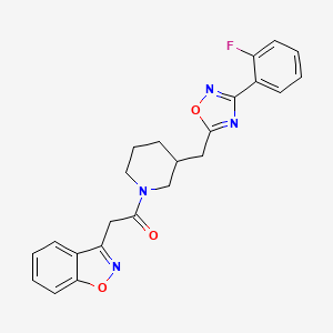 2-(Benzo[d]isoxazol-3-yl)-1-(3-((3-(2-fluorophenyl)-1,2,4-oxadiazol-5-yl)methyl)piperidin-1-yl)ethanone