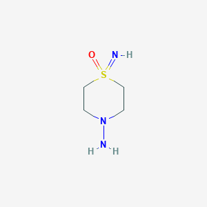 molecular formula C4H11N3OS B2642212 4-氨基-1-亚氨基-1lambda6-硫代吗啉-1-酮 CAS No. 2168708-69-6