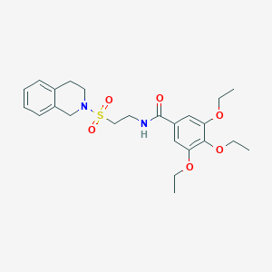 molecular formula C24H32N2O6S B2642214 N-[2-(3,4-dihydroisoquinolin-2(1H)-ylsulfonyl)ethyl]-3,4,5-triethoxybenzamide CAS No. 923108-32-1