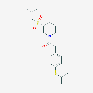 1-[3-(2-Methylpropanesulfonyl)piperidin-1-yl]-2-[4-(propan-2-ylsulfanyl)phenyl]ethan-1-one