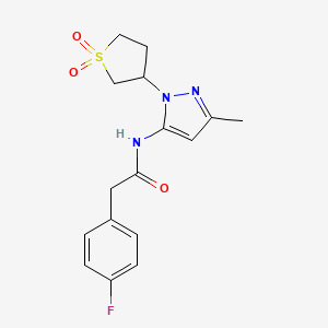 N-(1-(1,1-dioxidotetrahydrothiophen-3-yl)-3-methyl-1H-pyrazol-5-yl)-2-(4-fluorophenyl)acetamide
