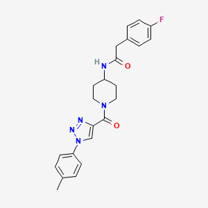 2-(4-fluorophenyl)-N-(1-(1-(p-tolyl)-1H-1,2,3-triazole-4-carbonyl)piperidin-4-yl)acetamide