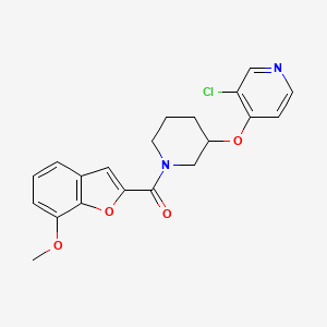 molecular formula C20H19ClN2O4 B2642224 (3-((3-Chloropyridin-4-yl)oxy)piperidin-1-yl)(7-methoxybenzofuran-2-yl)methanone CAS No. 2034500-49-5