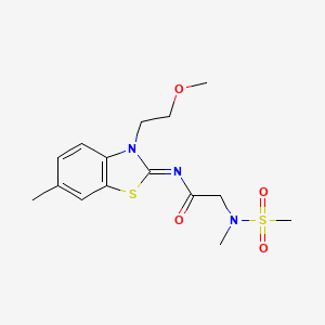 (E)-N-(3-(2-methoxyethyl)-6-methylbenzo[d]thiazol-2(3H)-ylidene)-2-(N-methylmethylsulfonamido)acetamide