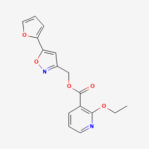 molecular formula C16H14N2O5 B2642244 (5-(Furan-2-yl)isoxazol-3-yl)methyl 2-ethoxynicotinate CAS No. 1210813-37-8