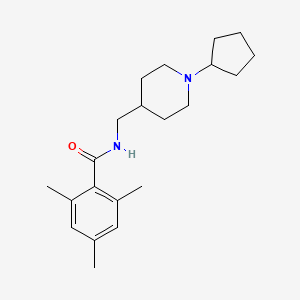 N-((1-cyclopentylpiperidin-4-yl)methyl)-2,4,6-trimethylbenzamide