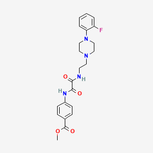 molecular formula C22H25FN4O4 B2642252 Methyl 4-(2-((2-(4-(2-fluorophenyl)piperazin-1-yl)ethyl)amino)-2-oxoacetamido)benzoate CAS No. 1049375-89-4