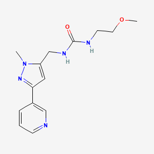 1-(2-methoxyethyl)-3-((1-methyl-3-(pyridin-3-yl)-1H-pyrazol-5-yl)methyl)urea