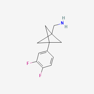 molecular formula C12H13F2N B2642282 [3-(3,4-Difluorophenyl)-1-bicyclo[1.1.1]pentanyl]methanamine CAS No. 2287315-88-0