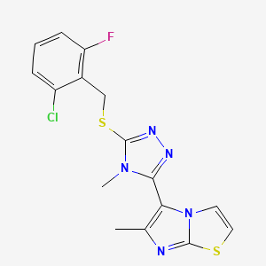 5-(5-((2-chloro-6-fluorobenzyl)thio)-4-methyl-4H-1,2,4-triazol-3-yl)-6-methylimidazo[2,1-b]thiazole