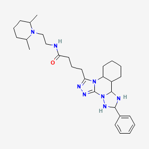 N-[2-(2,6-dimethylpiperidin-1-yl)ethyl]-4-{9-phenyl-2,4,5,7,8,10-hexaazatetracyclo[10.4.0.0^{2,6}.0^{7,11}]hexadeca-1(16),3,5,8,10,12,14-heptaen-3-yl}butanamide