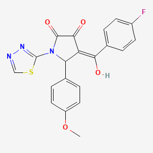 molecular formula C20H14FN3O4S B2642300 4-(4-fluorobenzoyl)-3-hydroxy-5-(4-methoxyphenyl)-1-(1,3,4-thiadiazol-2-yl)-1H-pyrrol-2(5H)-one CAS No. 307541-77-1