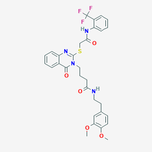 N-(3,4-dimethoxyphenethyl)-4-(4-oxo-2-((2-oxo-2-((2-(trifluoromethyl)phenyl)amino)ethyl)thio)quinazolin-3(4H)-yl)butanamide
