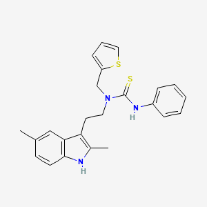 molecular formula C24H25N3S2 B2642309 1-(2-(2,5-dimethyl-1H-indol-3-yl)ethyl)-3-phenyl-1-(thiophen-2-ylmethyl)thiourea CAS No. 686751-64-4