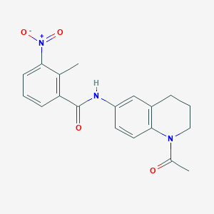 molecular formula C19H19N3O4 B2642311 N-(1-acetyl-3,4-dihydro-2H-quinolin-6-yl)-2-methyl-3-nitrobenzamide CAS No. 941960-04-9