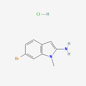 molecular formula C9H10BrClN2 B2642313 6-Bromo-1-methylindol-2-amine;hydrochloride CAS No. 2377035-11-3