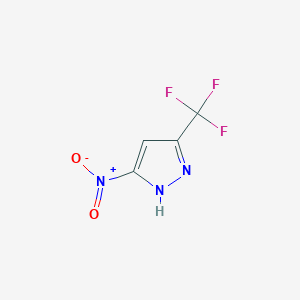 molecular formula C4H2F3N3O2 B2642316 3-nitro-5-(trifluoromethyl)-1H-pyrazole CAS No. 1021430-20-5