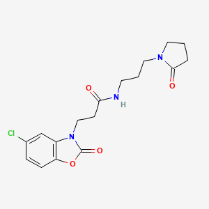3-(5-chloro-2-oxobenzo[d]oxazol-3(2H)-yl)-N-(3-(2-oxopyrrolidin-1-yl)propyl)propanamide