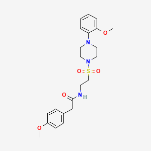 molecular formula C22H29N3O5S B2642320 2-(4-methoxyphenyl)-N-(2-((4-(2-methoxyphenyl)piperazin-1-yl)sulfonyl)ethyl)acetamide CAS No. 897611-38-0