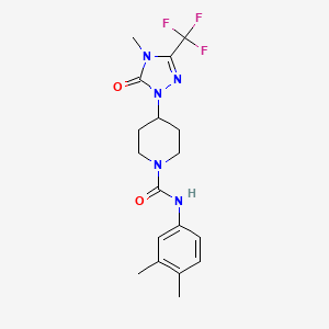 N-(3,4-dimethylphenyl)-4-(4-methyl-5-oxo-3-(trifluoromethyl)-4,5-dihydro-1H-1,2,4-triazol-1-yl)piperidine-1-carboxamide