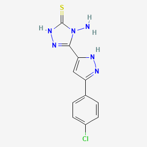 4-amino-5-[3-(4-chlorophenyl)-1H-pyrazol-5-yl]-4H-1,2,4-triazole-3-thiol