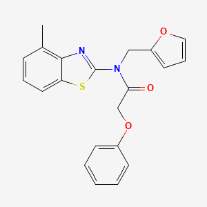 molecular formula C21H18N2O3S B2642325 N-(furan-2-ylmethyl)-N-(4-methylbenzo[d]thiazol-2-yl)-2-phenoxyacetamide CAS No. 922396-20-1
