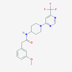 molecular formula C19H21F3N4O2 B2642326 2-(3-methoxyphenyl)-N-{1-[6-(trifluoromethyl)pyrimidin-4-yl]piperidin-4-yl}acetamide CAS No. 1775492-36-8
