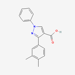 molecular formula C18H16N2O2 B2642327 3-(3,4-二甲苯基)-1-苯基-1H-吡唑-4-羧酸 CAS No. 956753-11-0