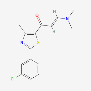 molecular formula C15H15ClN2OS B2642340 (2E)-1-[2-(3-chlorophenyl)-4-methyl-1,3-thiazol-5-yl]-3-(dimethylamino)prop-2-en-1-one CAS No. 1382694-68-9
