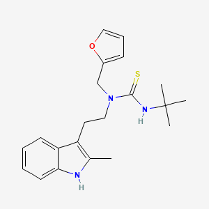 molecular formula C21H27N3OS B2642344 3-(tert-butyl)-1-(furan-2-ylmethyl)-1-(2-(2-methyl-1H-indol-3-yl)ethyl)thiourea CAS No. 851971-55-6