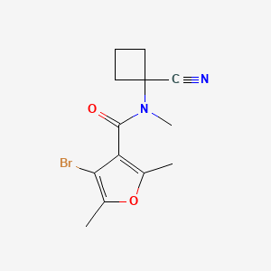 molecular formula C13H15BrN2O2 B2642348 4-Bromo-N-(1-cyanocyclobutyl)-N,2,5-trimethylfuran-3-carboxamide CAS No. 1607291-81-5