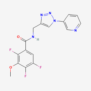 molecular formula C16H12F3N5O2 B2642352 2,4,5-trifluoro-3-methoxy-N-((1-(pyridin-3-yl)-1H-1,2,3-triazol-4-yl)methyl)benzamide CAS No. 2034539-24-5