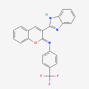 molecular formula C23H14F3N3O B2642361 (Z)-N-(3-(1H-benzo[d]imidazol-2-yl)-2H-chromen-2-ylidene)-4-(trifluoromethyl)aniline CAS No. 313668-90-5