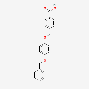 molecular formula C21H18O4 B2642370 4-[(4-Phenylmethoxyphenoxy)methyl]benzoic acid CAS No. 1901991-11-4