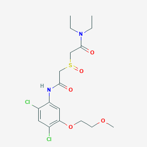 molecular formula C17H24Cl2N2O5S B2642375 2-({2-[2,4-dichloro-5-(2-methoxyethoxy)anilino]-2-oxoethyl}sulfinyl)-N,N-diethylacetamide CAS No. 341965-08-0