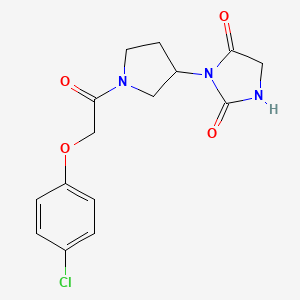 molecular formula C15H16ClN3O4 B2642376 3-(1-(2-(4-Chlorophenoxy)acetyl)pyrrolidin-3-yl)imidazolidine-2,4-dione CAS No. 2034269-69-5
